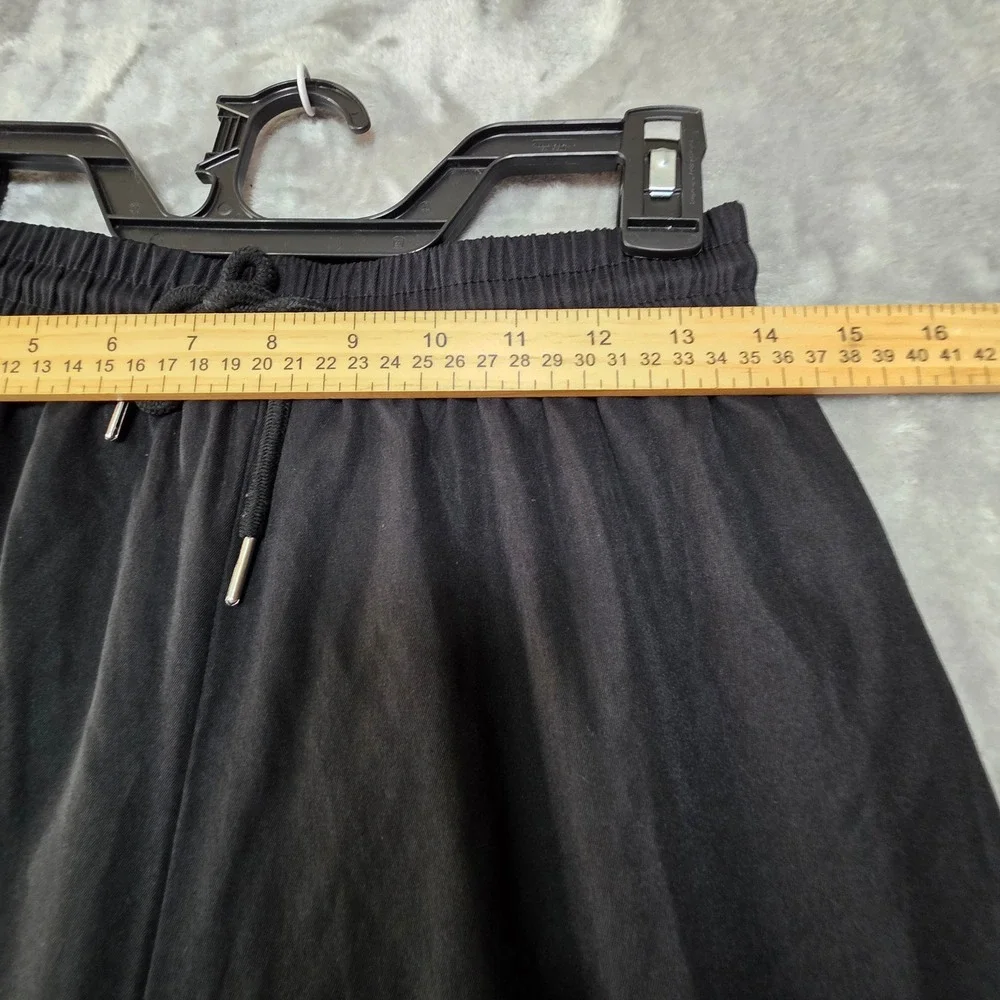Kids Black Cargo Pants Elastic Waist Drawstring Straight Leg Size M